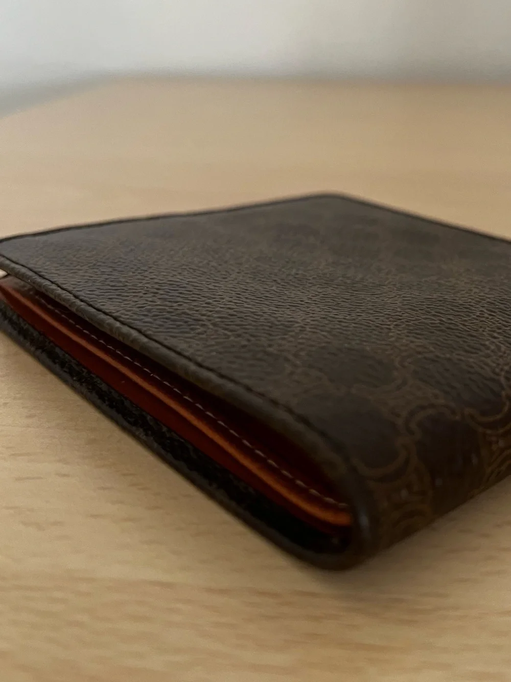 Vintage Celine Macadam Brown Triomphe Bifold Wallet Late 90s Men Vintage Italy